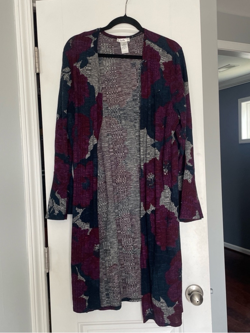 Isela Floral Maxi Cardigan XL Boho Bell Sleeve